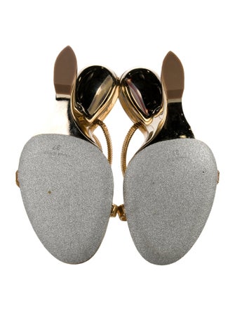 René Caovilla Metal Glitter Accents Gladiator Sandals