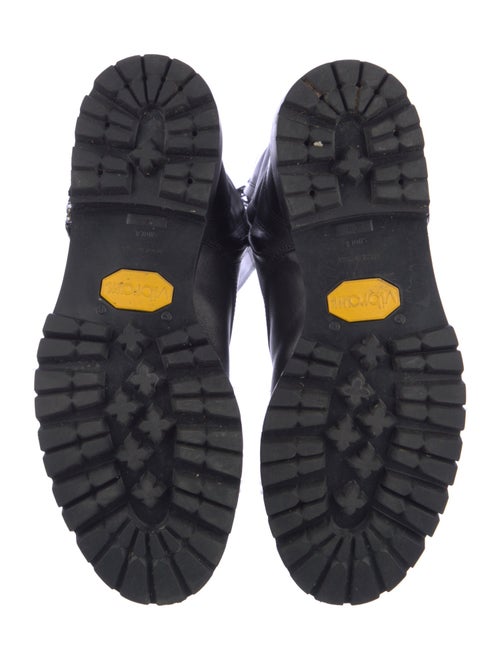 René Caovilla Leather Crystal Embellishments Combat Boots