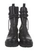 René Caovilla Leather Crystal Embellishments Combat Boots