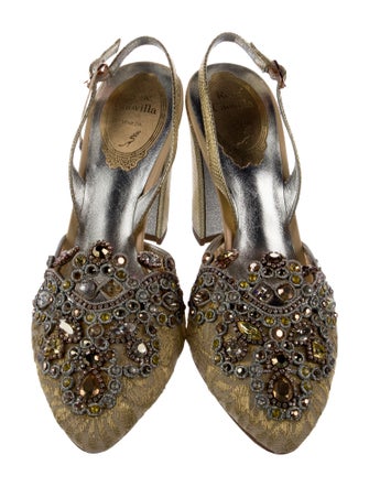 René Caovilla Lace Lace Pattern Mules