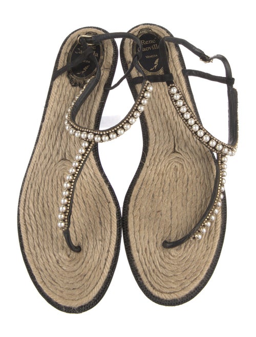René Caovilla Leather Espadrilles