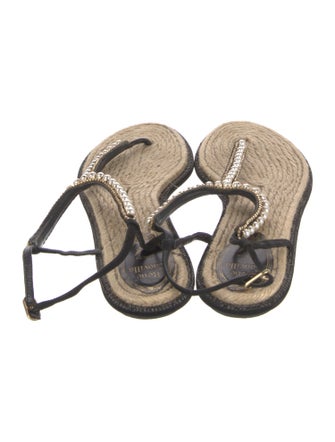 René Caovilla Leather Espadrilles