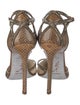 René Caovilla Snakeskin Animal Print T-Strap Pumps