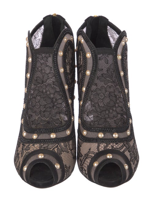 René Caovilla Lace Floral Print Pumps