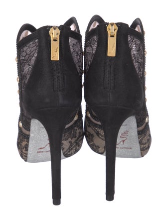 René Caovilla Lace Floral Print Pumps