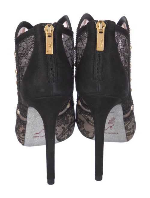 René Caovilla Lace Floral Print Pumps