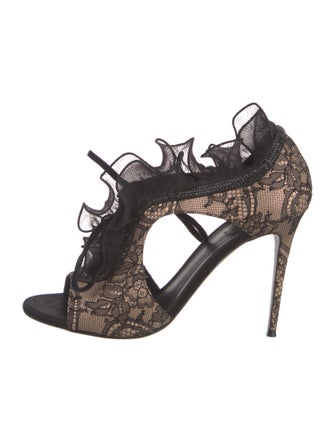 René Caovilla Lace Lace Pattern Sandals
