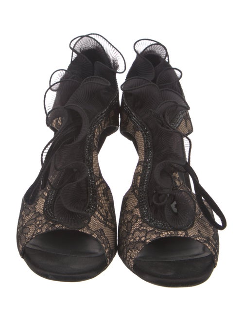 René Caovilla Lace Lace Pattern Sandals