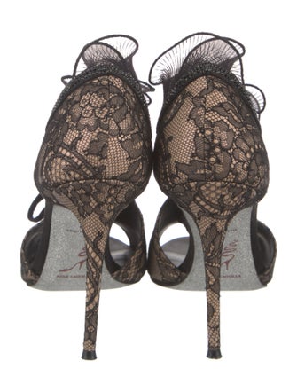 René Caovilla Lace Lace Pattern Sandals