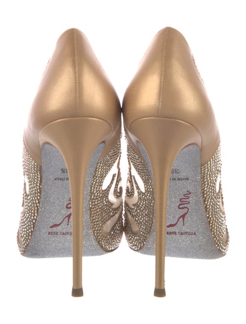 René Caovilla Mesh Crystal Embellishments Pumps