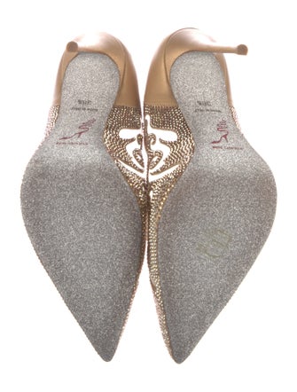 René Caovilla Mesh Crystal Embellishments Pumps