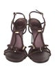 René Caovilla Leather Crystal Embellishments T-Strap Sandals