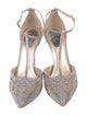 René Caovilla Leather Mesh Accents T-Strap Pumps