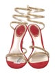 René Caovilla Suede Crystal Embellishments Sandals