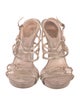 René Caovilla Satin Crystal Embellishments Slingback Sandals