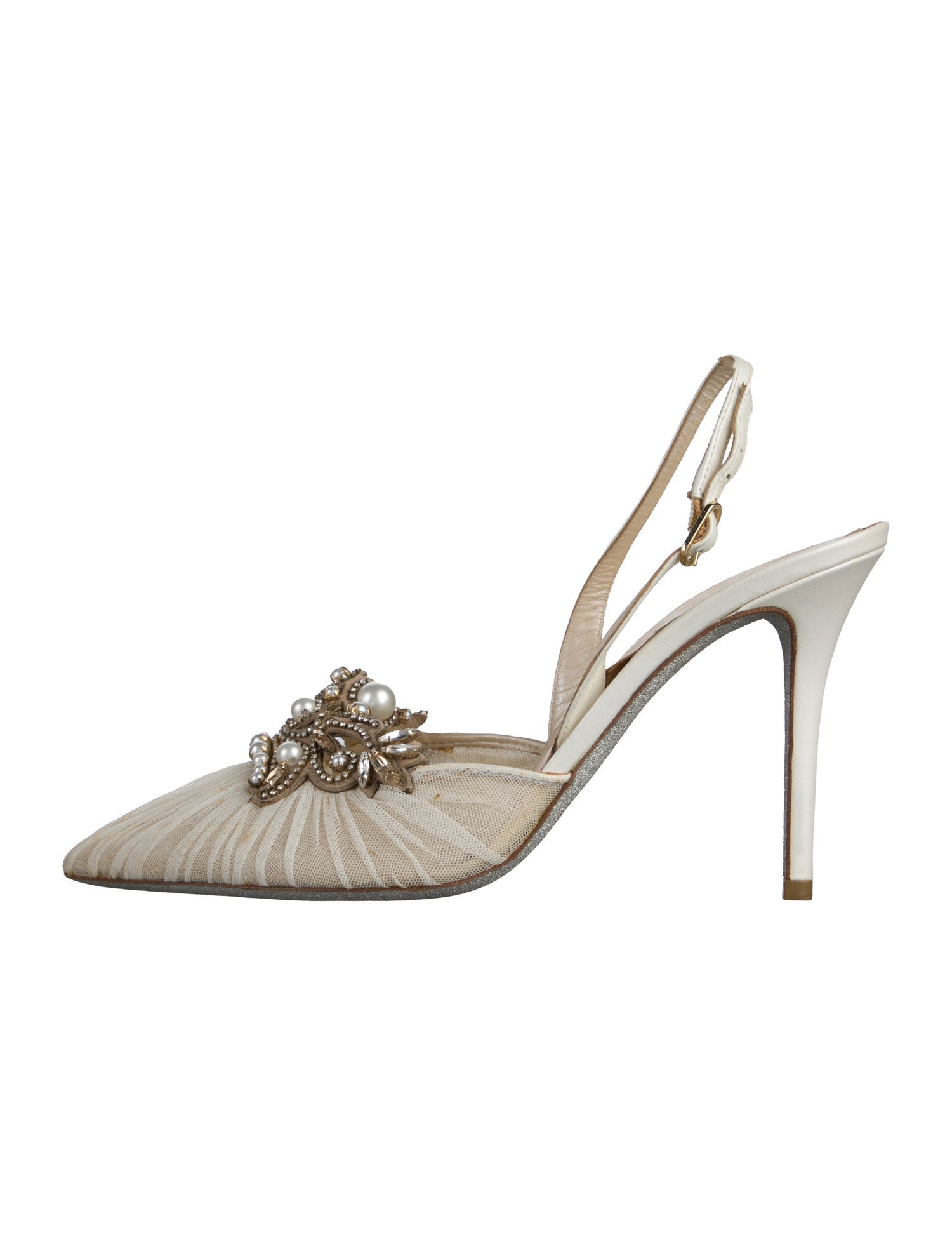 René Caovilla Glitter Slingback Pumps