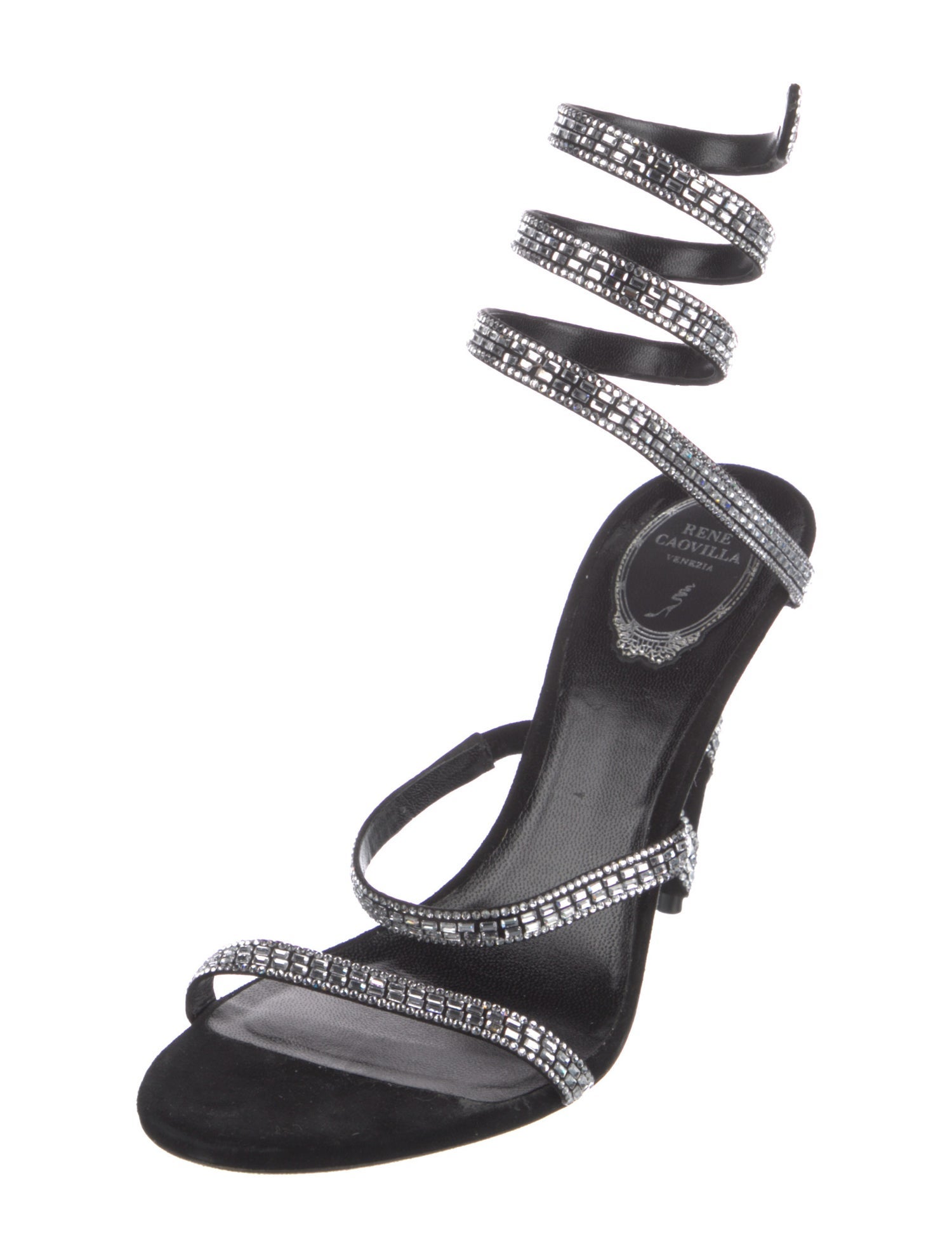 René Caovilla Suede Gladiator Sandals