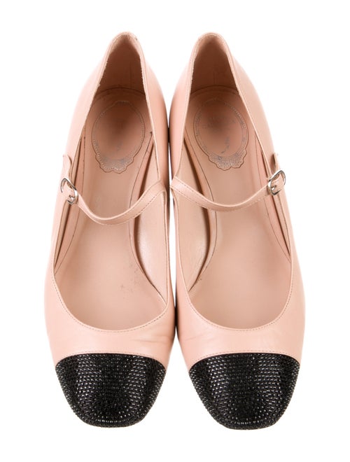 René Caovilla Leather Colorblock Pattern Pumps