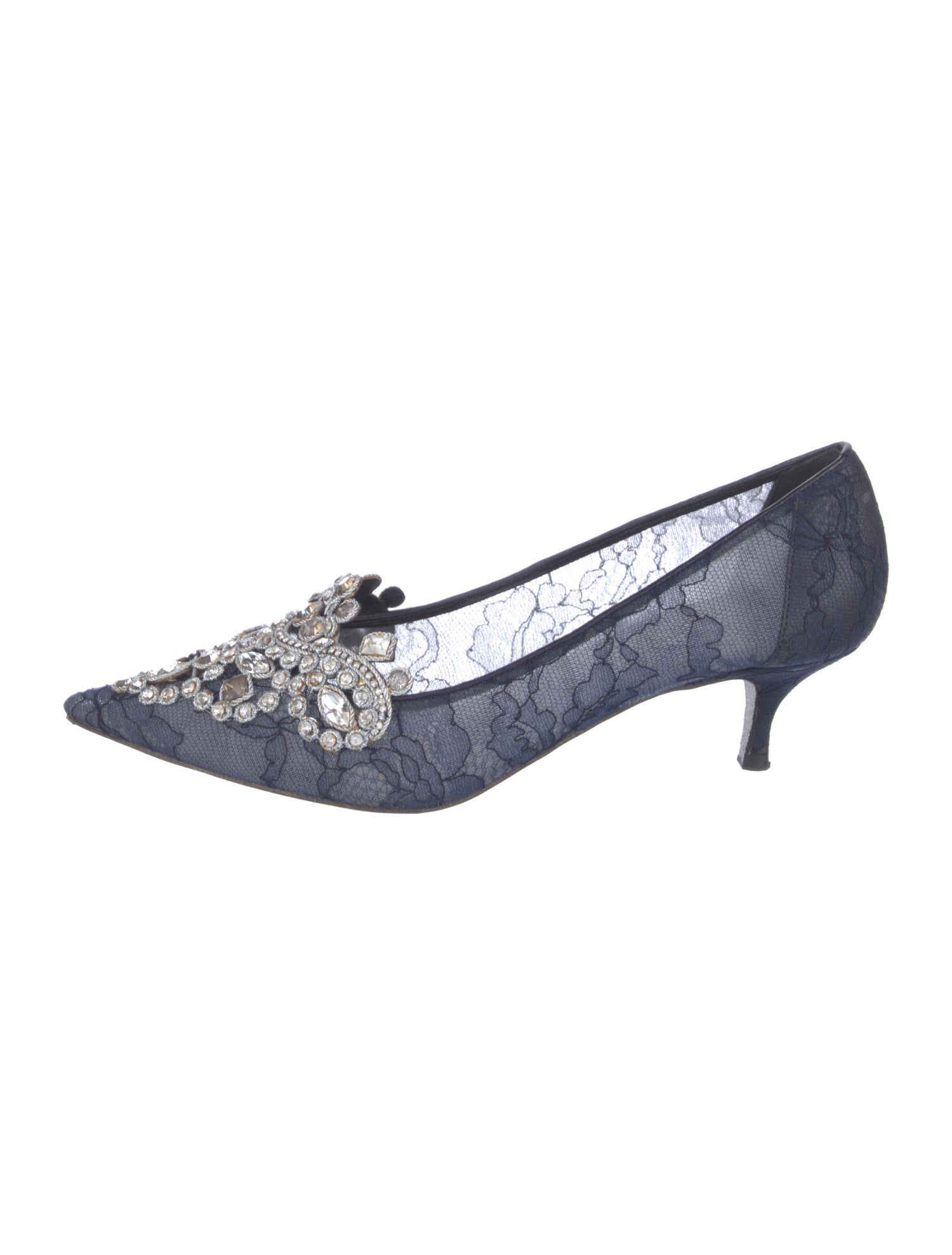 René Caovilla Lace Lace Pattern Pumps