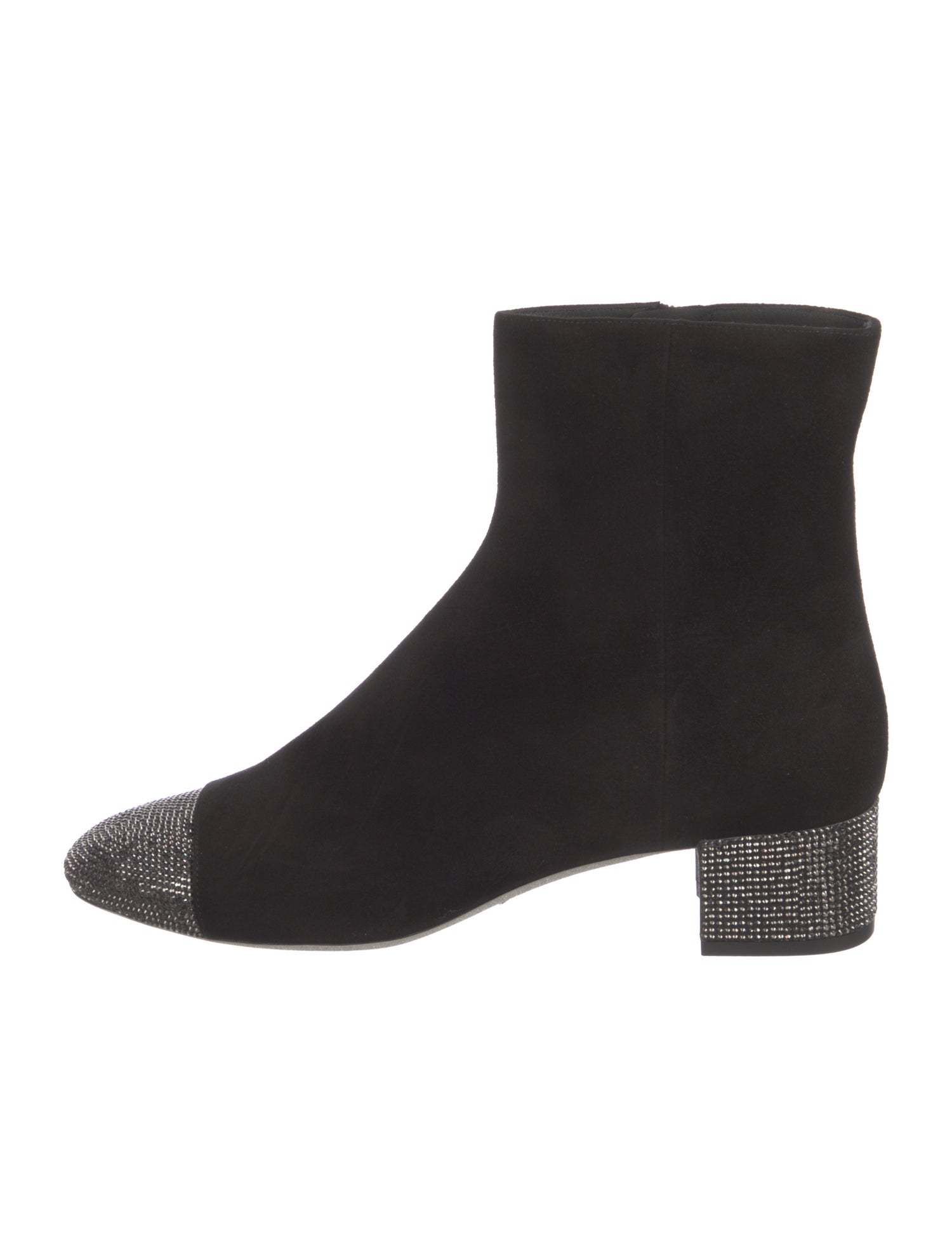 René Caovilla Suede Crystal Embellishments Boots