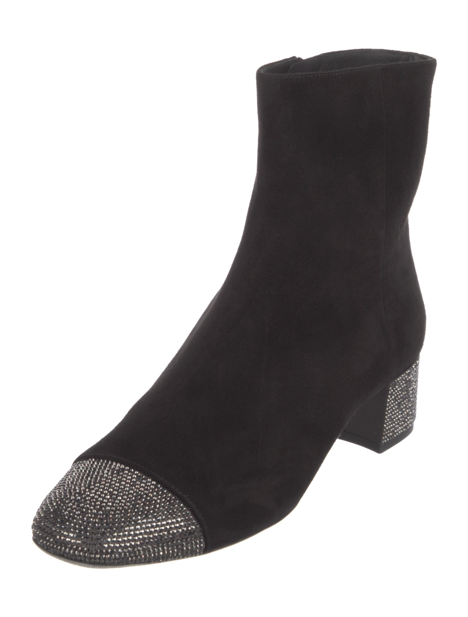 René Caovilla Suede Crystal Embellishments Boots