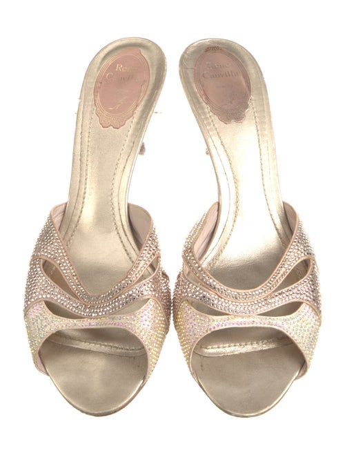 René Caovilla Leather Slides