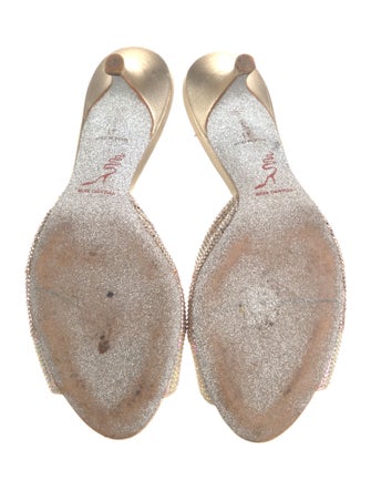 René Caovilla Leather Slides