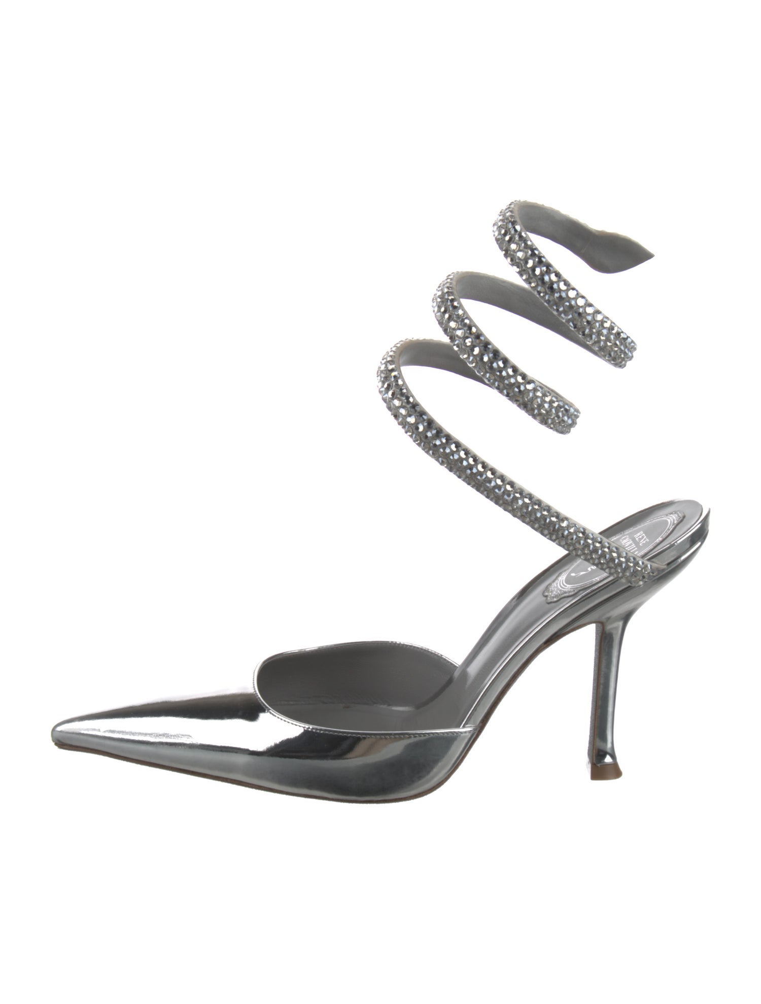 René Caovilla Leather Glitter Accents D'Orsay Pumps