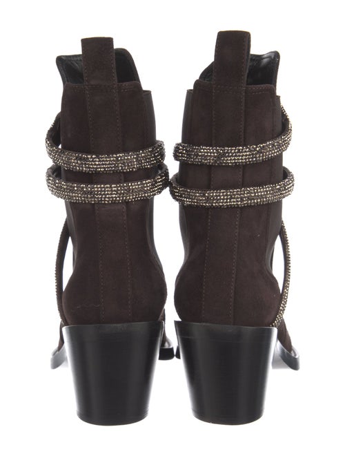 René Caovilla Suede Crystal Embellishments Sock Boots