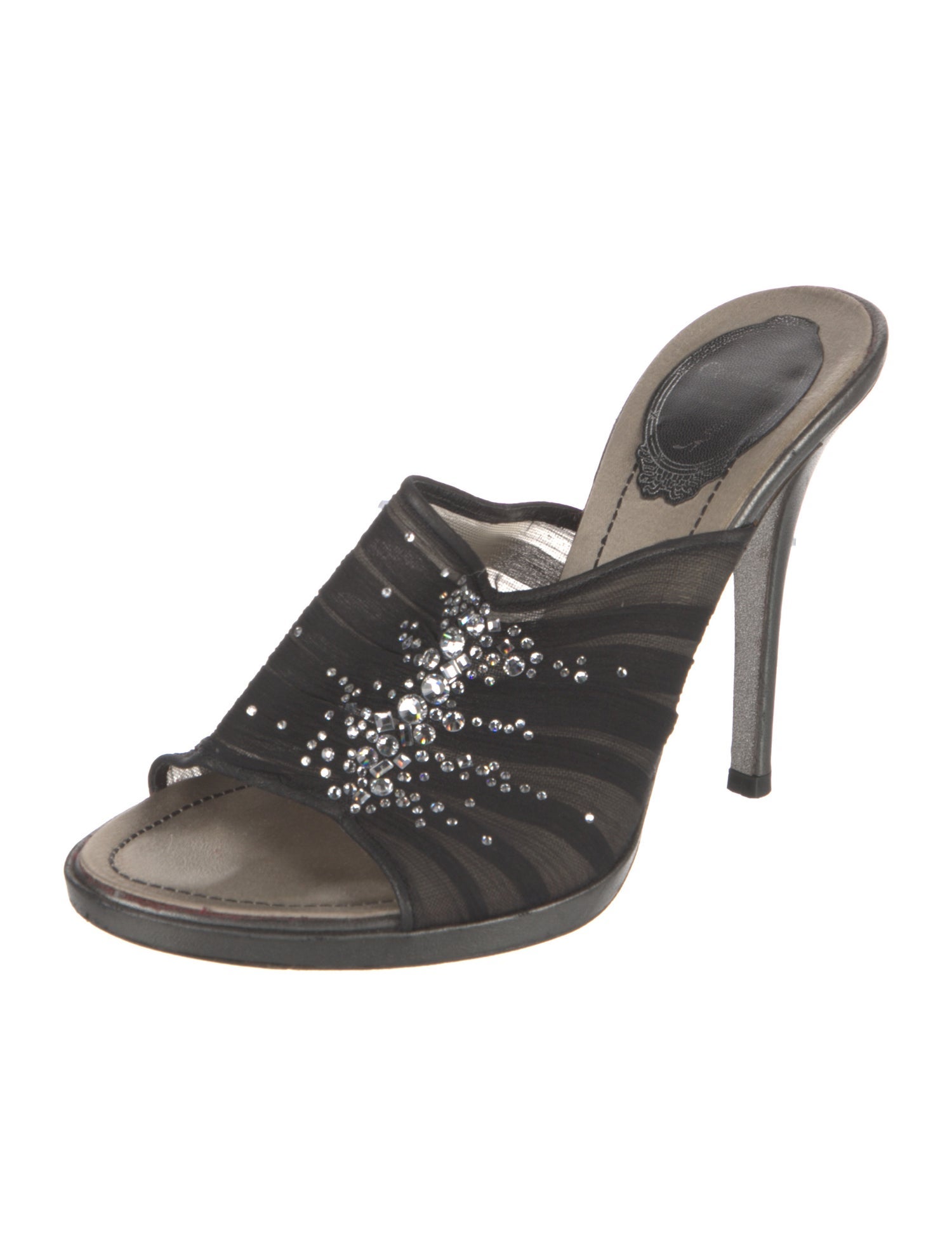 René Caovilla Mesh Slides