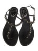 René Caovilla Leather T-Strap Sandals