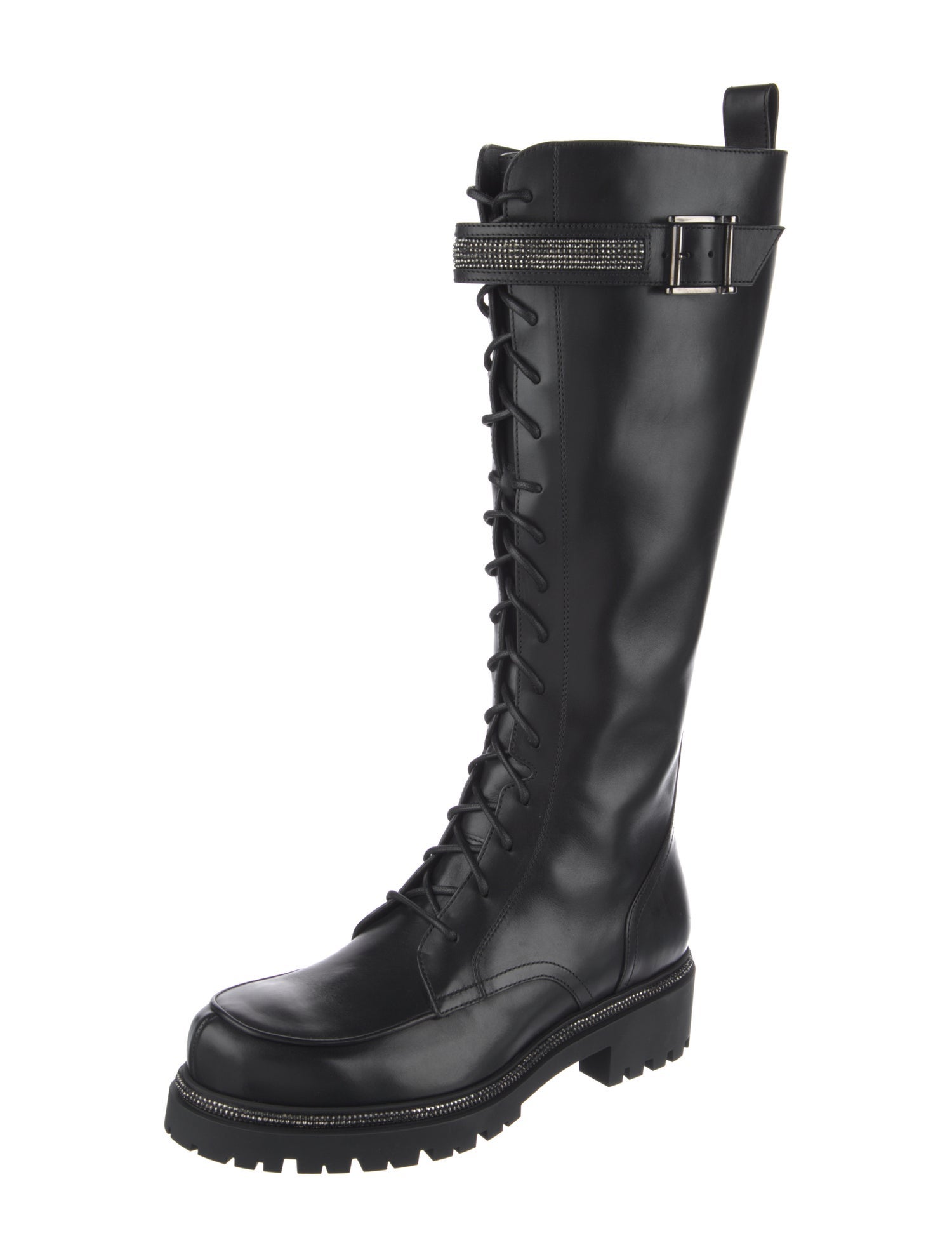 René Caovilla Leather Crystal Embellishments Rain Boots w/ Tags