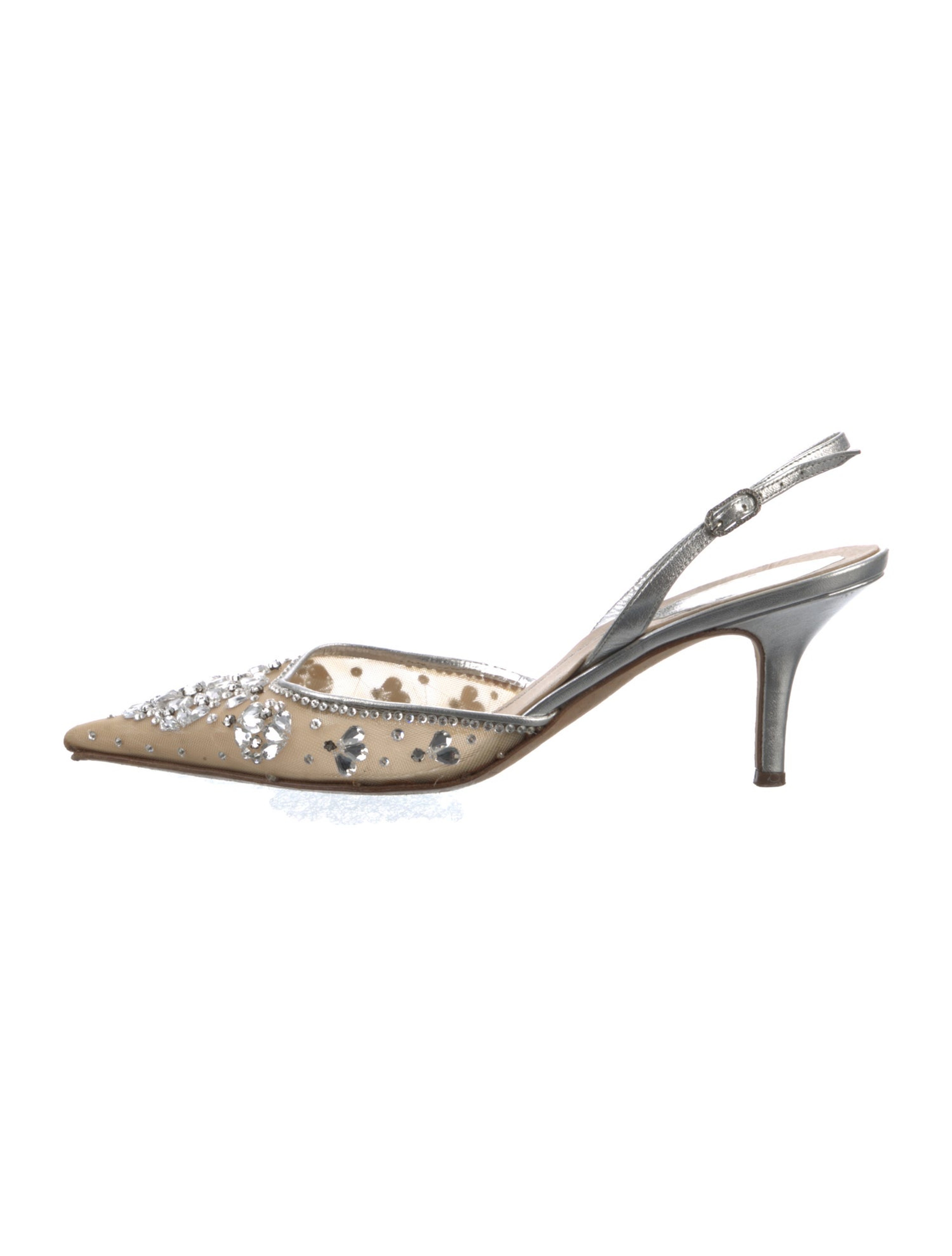 Mesh Colorblock Pattern Slingback Pumps