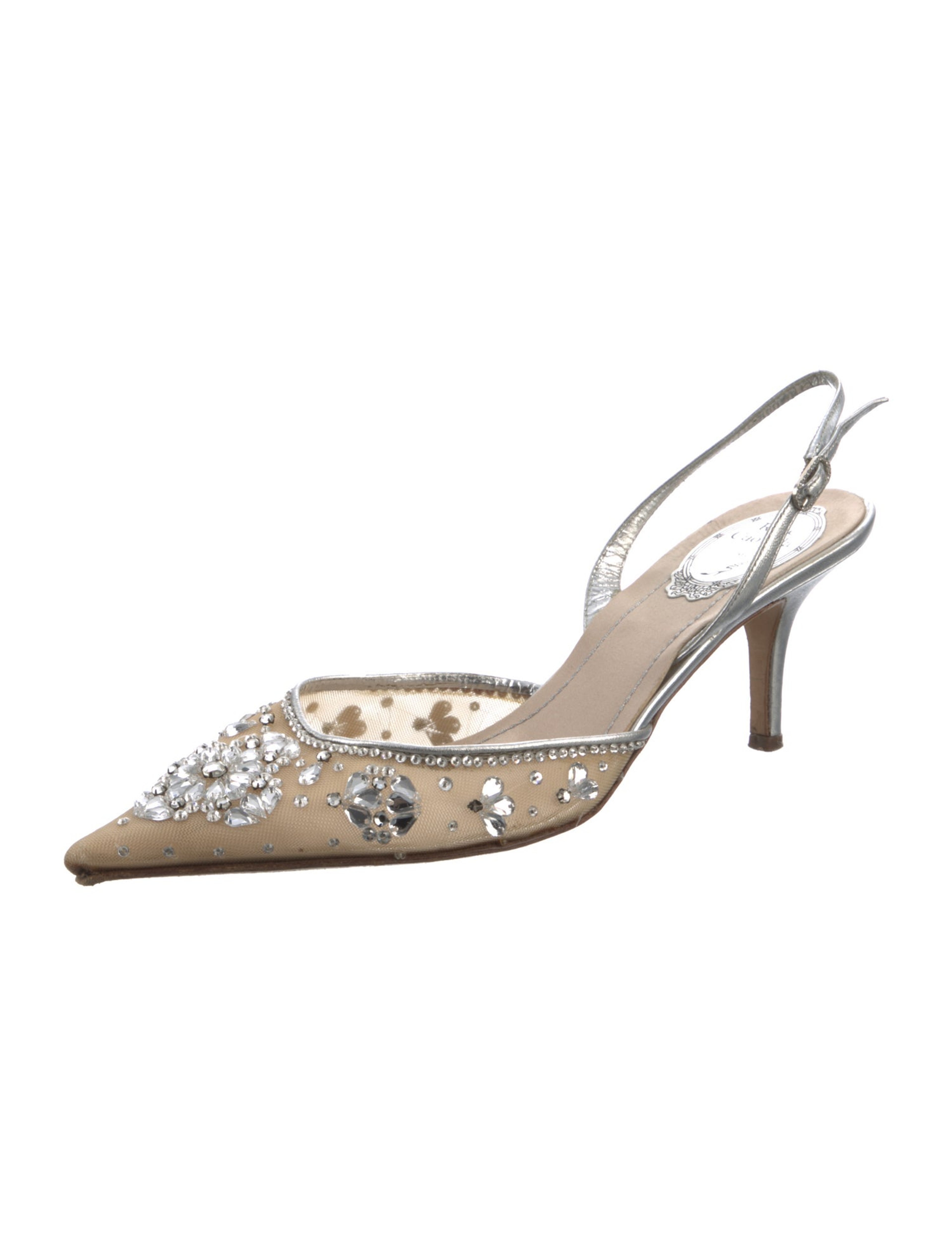 Mesh Colorblock Pattern Slingback Pumps