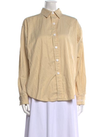 Recreational Habits Striped Long Sleeve Button-Up Top