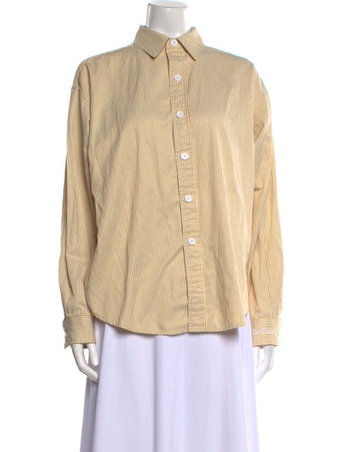 Recreational Habits Striped Long Sleeve Button-Up Top