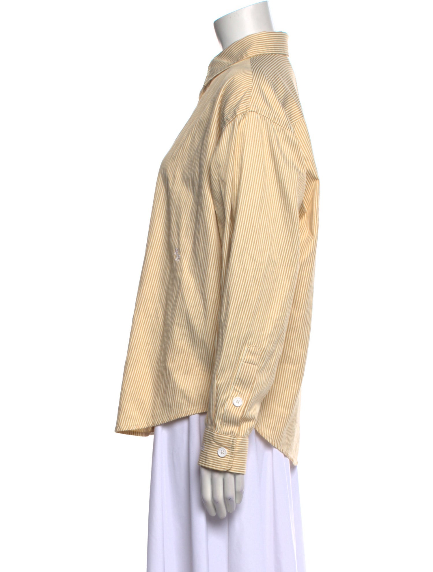 Recreational Habits Striped Long Sleeve Button-Up Top