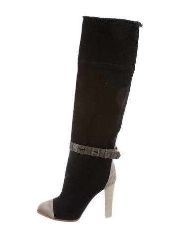Reed Krakoff Canvas Knee-High Boots