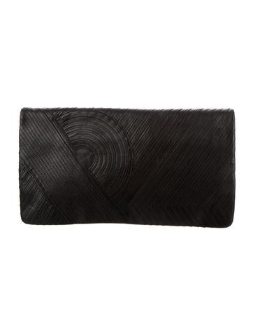 Reed Krakoff Pintuck Leather Fold-Over Clutch