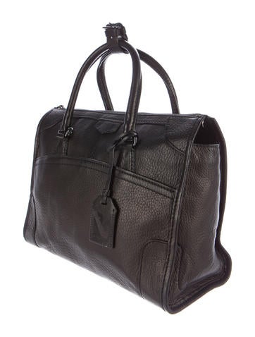 kris large pebbled leather satchel