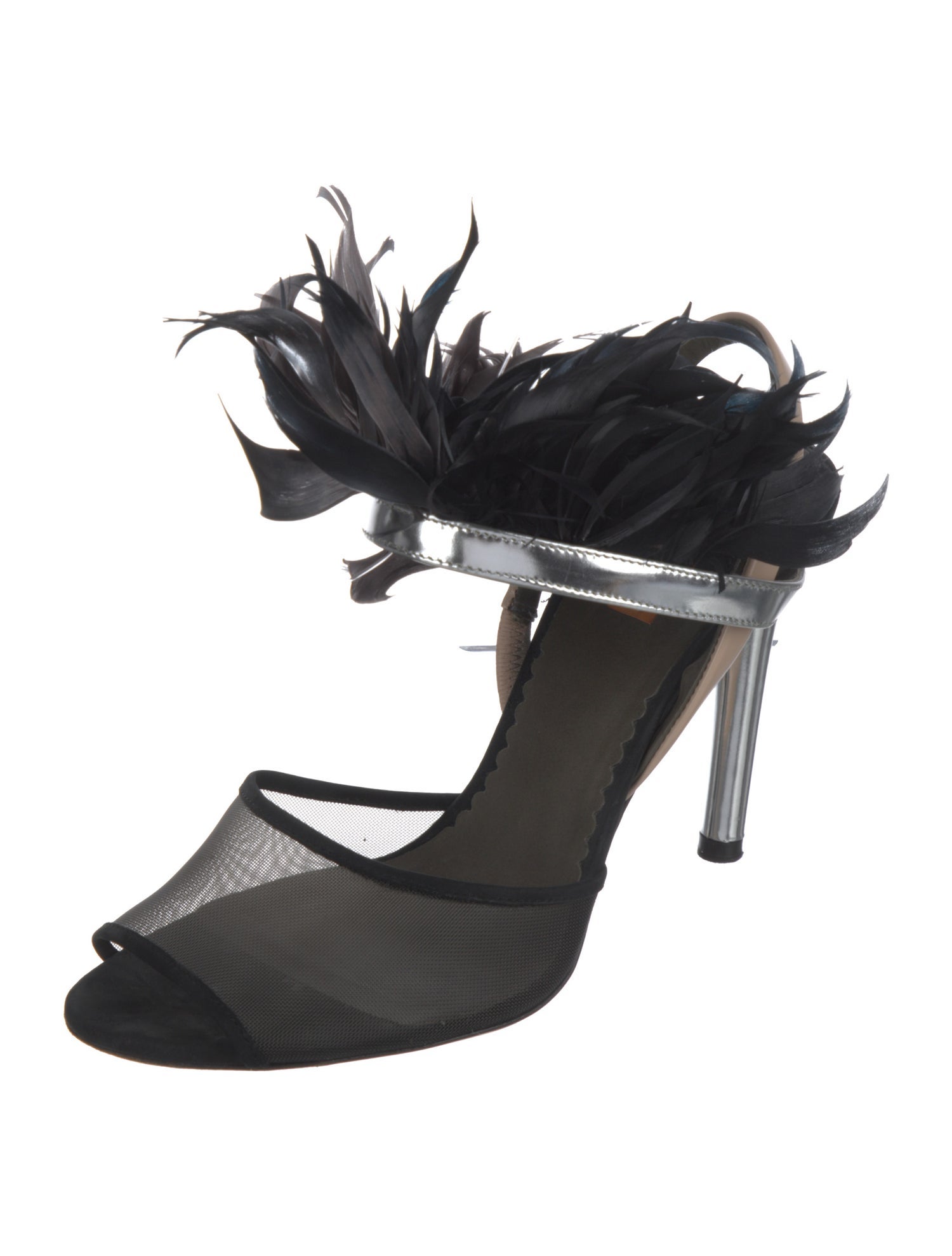 Reed Krakoff Feather Trim Sandals