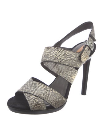Reed Krakoff Lizard Animal Print Slingback Sandals