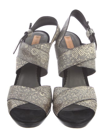 Reed Krakoff Lizard Animal Print Slingback Sandals