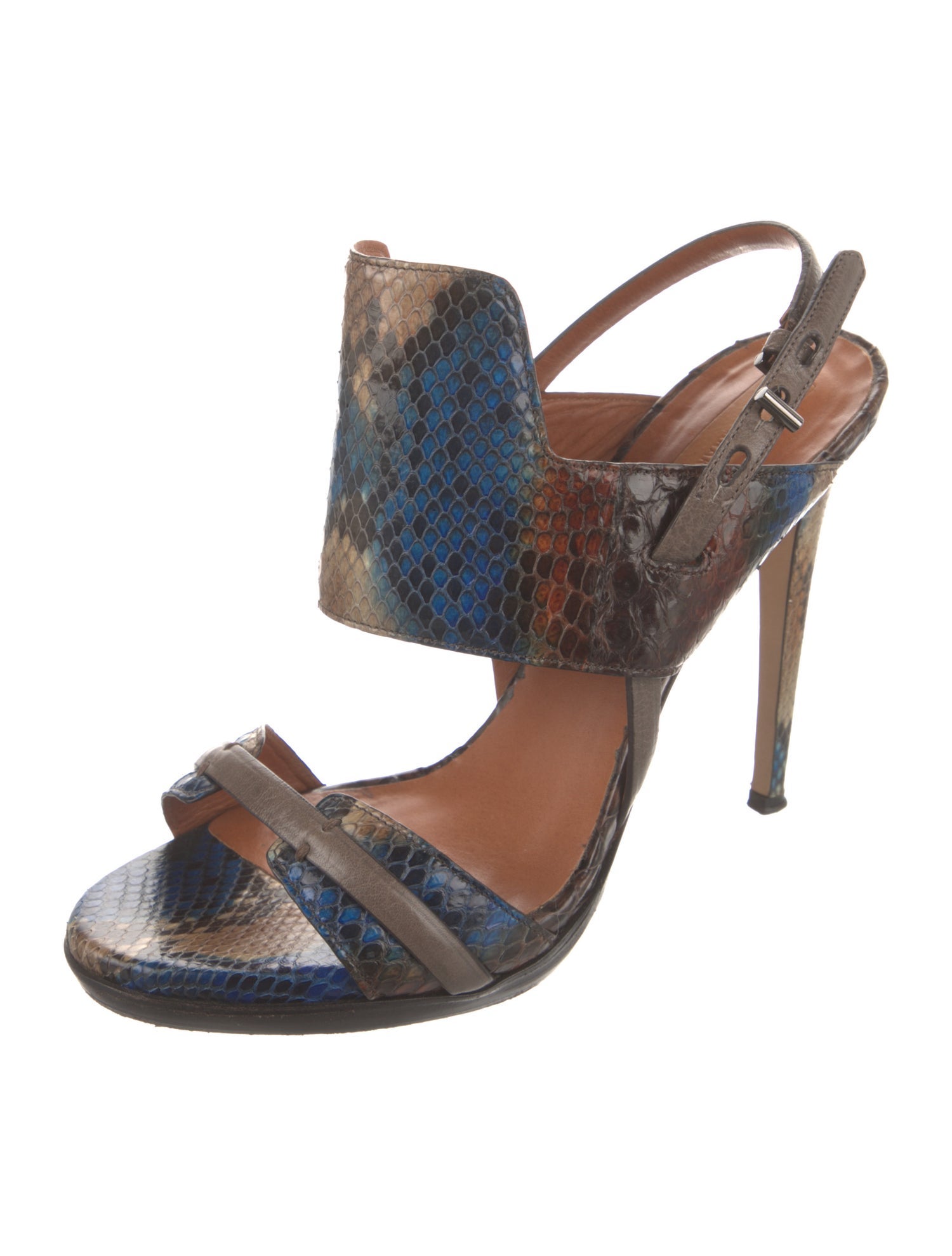 Reed Krakoff Leather Animal Print Slingback Sandals