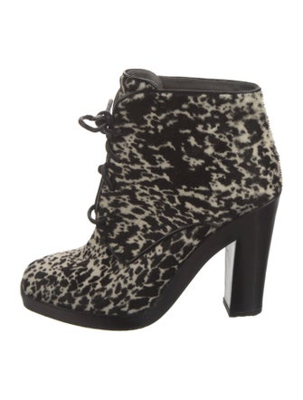 Reed Krakoff Ponyhair Animal Print Lace-Up Boots