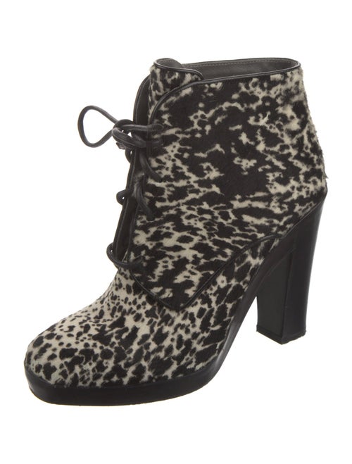 Reed Krakoff Ponyhair Animal Print Lace-Up Boots