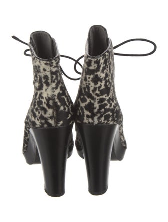 Reed Krakoff Ponyhair Animal Print Lace-Up Boots