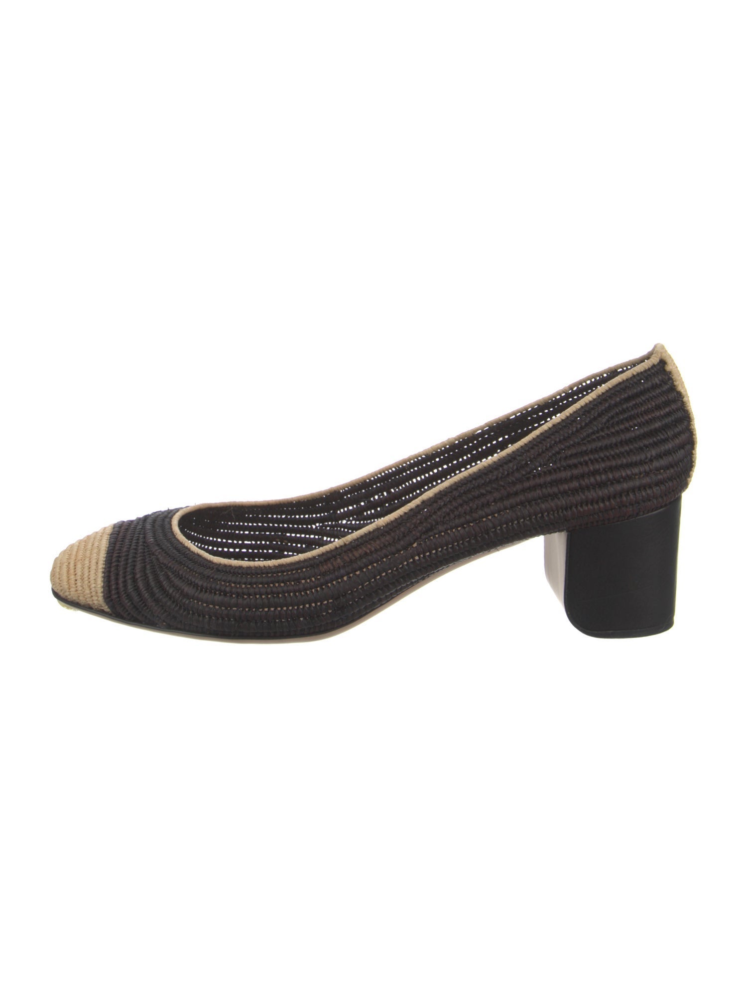Reed Krakoff Raffia Colorblock Pattern Pumps
