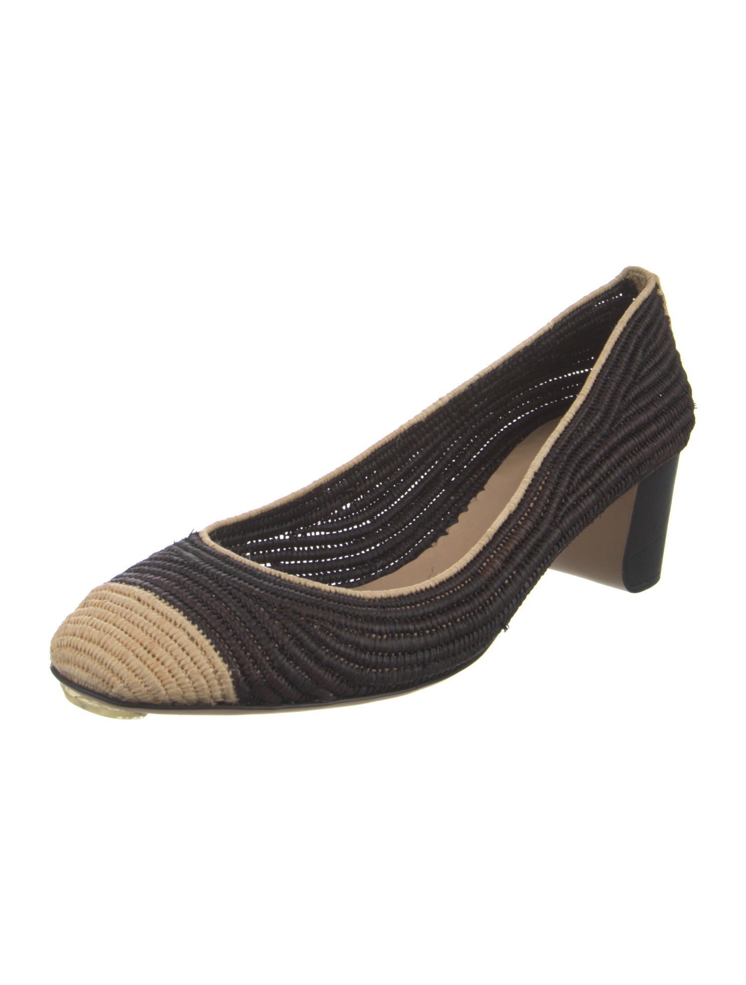 Reed Krakoff Raffia Colorblock Pattern Pumps