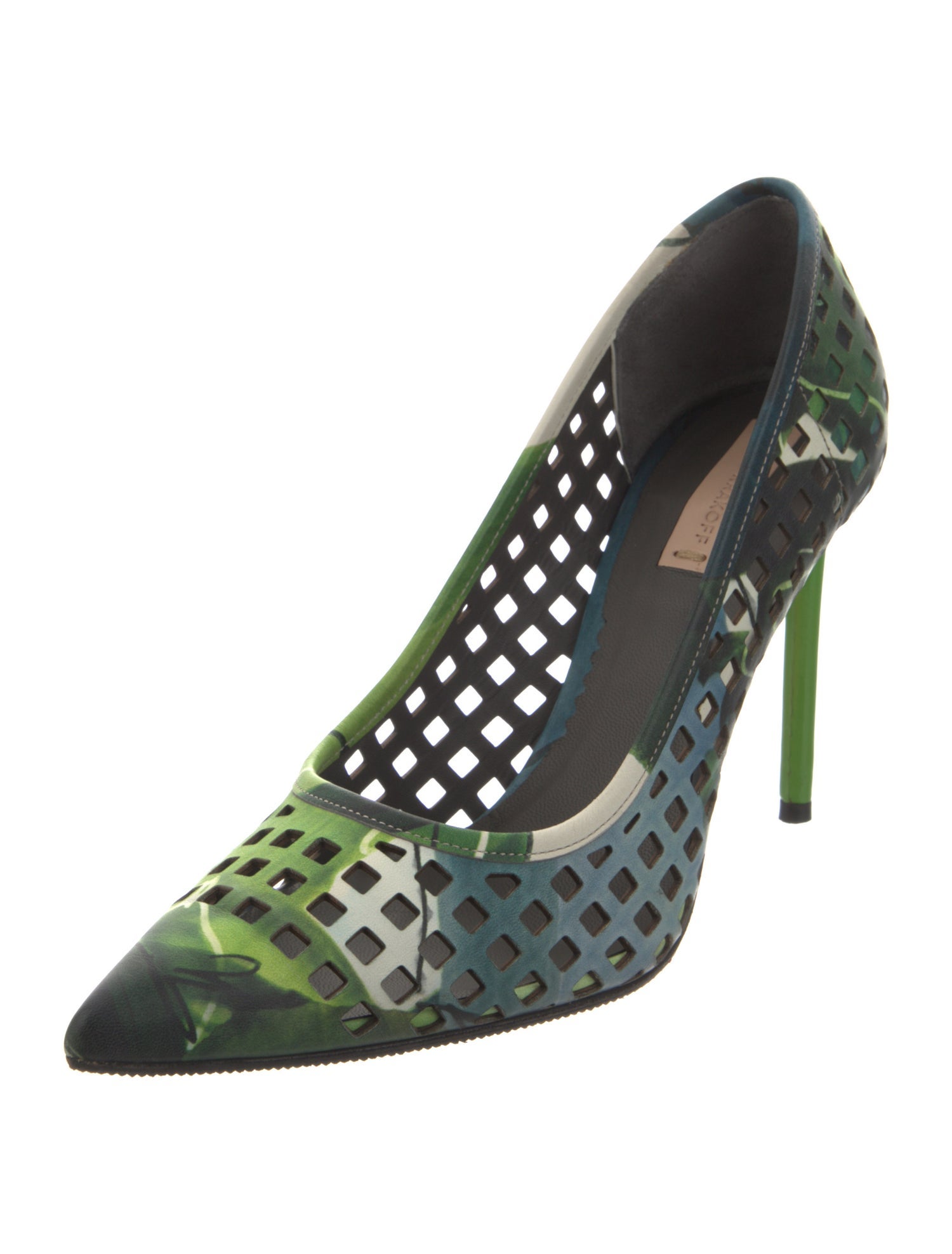 Reed Krakoff Leather Lasercut Accents Pumps